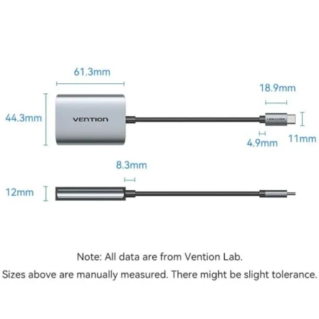 Vention Cable Conversor USB Tipo-C Macho a 2x HDMI Macho Gris Vention Cable Conversor USB Tipo-C Macho a 2x HDMI Macho Gris